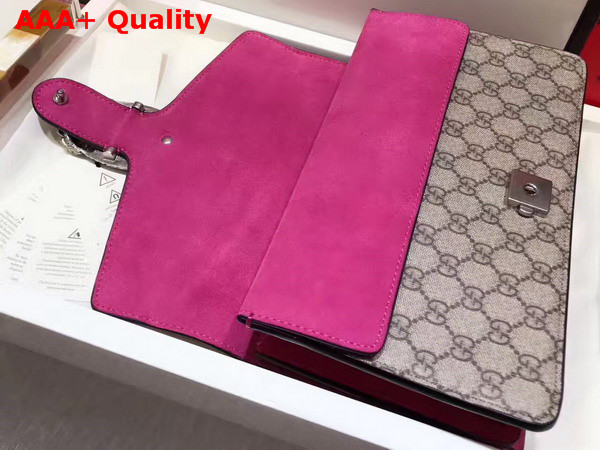 Gucci Dionysus GG Supreme Shoulder Bag with Pink Suede Details Replica