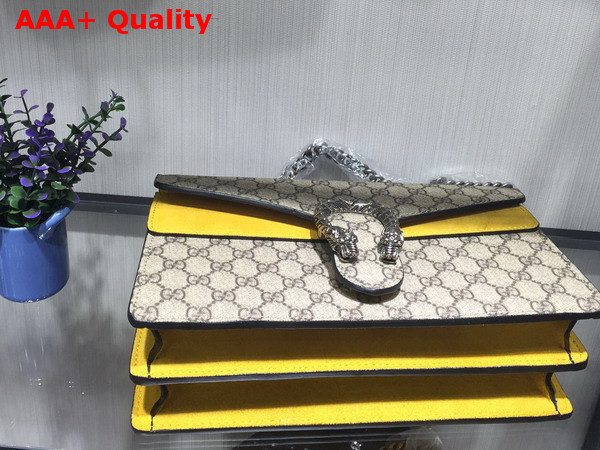 Gucci Dionysus GG Supreme Shoulder Bag with Yellow Suede Details Replica