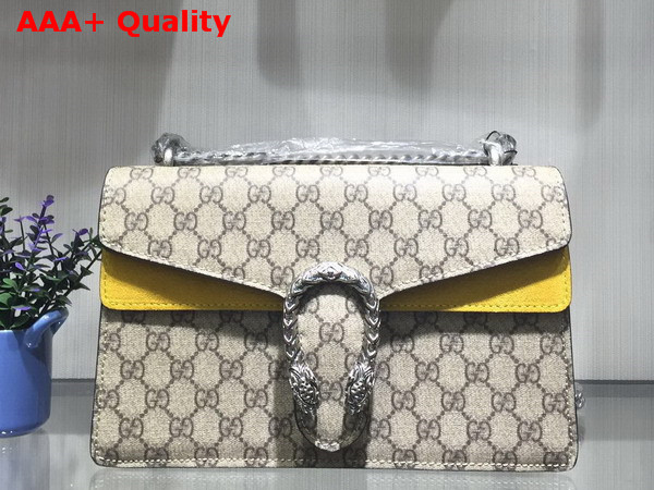 Gucci Dionysus GG Supreme Shoulder Bag with Yellow Suede Details Replica