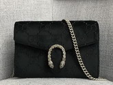 Gucci Dionysus GG Velvet Mini Chain Bag in Black