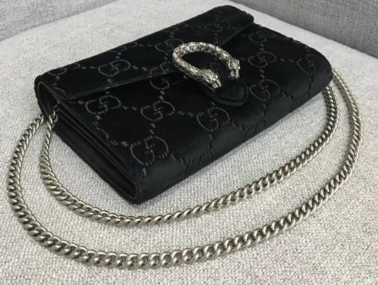 Gucci Dionysus GG Velvet Mini Chain Bag in Black