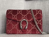 Gucci Dionysus GG Velvet Mini Chain Bag in Red GG Velvet