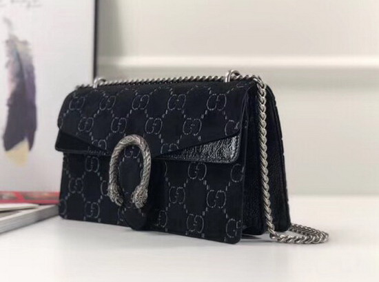 Gucci Dionysus GG Velvet Small Shoulder Bag Black GG Velvet