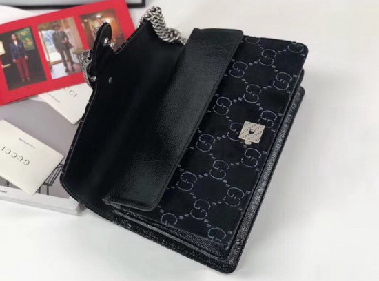 Gucci Dionysus GG Velvet Small Shoulder Bag Black GG Velvet