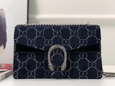 Gucci Dionysus GG Velvet Small Shoulder Bag Blue GG Velvet