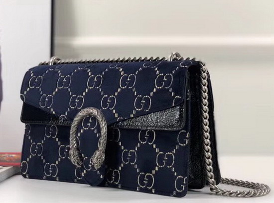 Gucci Dionysus GG Velvet Small Shoulder Bag Blue GG Velvet