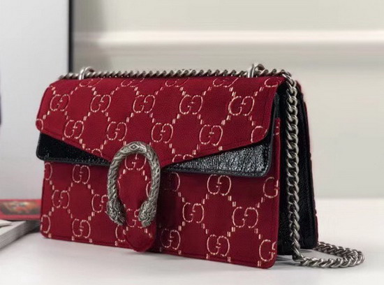 Gucci Dionysus GG Velvet Small Shoulder Bag Red GG Velvet