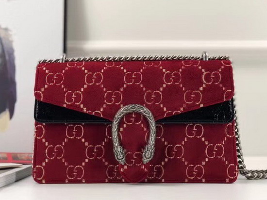 Gucci Dionysus GG Velvet Small Shoulder Bag Red GG Velvet