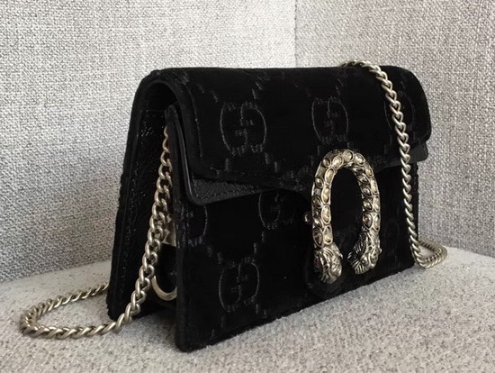 Gucci Dionysus GG Velvet Super Mini Bag in Black