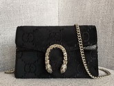 Gucci Dionysus GG Velvet Super Mini Bag in Black