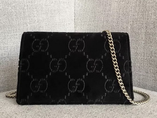 Gucci Dionysus GG Velvet Super Mini Bag in Black