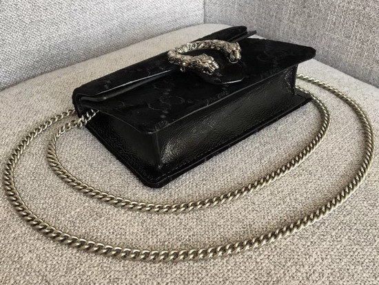 Gucci Dionysus GG Velvet Super Mini Bag in Black