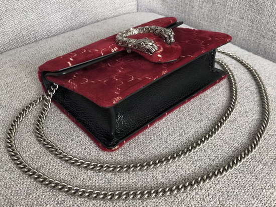 Gucci Dionysus GG Velvet Super Mini Bag in Red