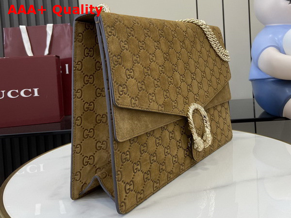 Gucci Dionysus Large Shoulder Bag in Brown GG Suede 795003 Replica