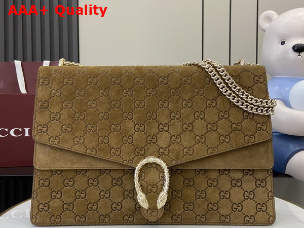 Gucci Dionysus Large Shoulder Bag in Brown GG Suede 795003 Replica