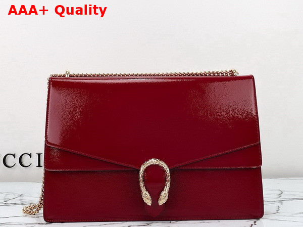 Gucci Dionysus Large Shoulder Bag in Rosso Ancora Patent Leather 795003 Replica