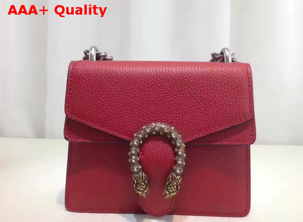 Gucci Dionysus Leather Mini Bag in Red with Crystal Dionysus Buckle Replica