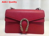 Gucci Dionysus Leather Shoulder Bag in Red with Crystal Dionysus Buckle Replica