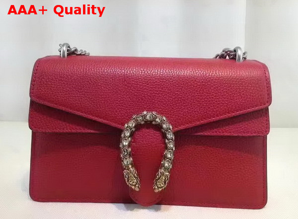 Gucci Dionysus Leather Shoulder Bag in Red with Crystal Dionysus Buckle Replica