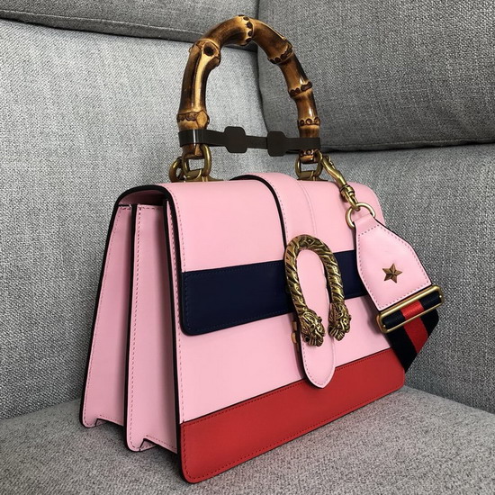 Gucci Dionysus Leather Top Handle Bag Baby Pink