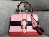 Gucci Dionysus Leather Top Handle Bag Baby Pink