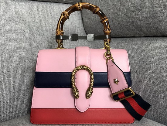 Gucci Dionysus Leather Top Handle Bag Baby Pink