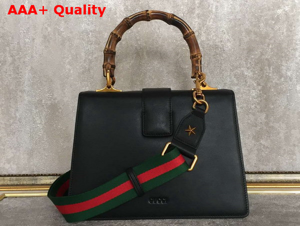 Gucci Dionysus Leather Top Handle Bag Black Leather Medium Size Replica