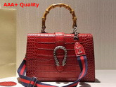 Gucci Dionysus Leather Top Handle Bag Red Crocodile Print Leather Replica