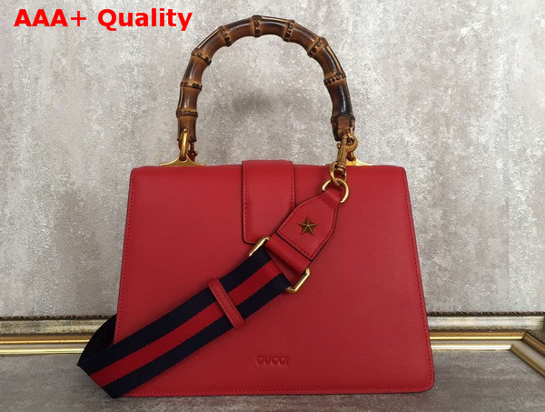 Gucci Dionysus Leather Top Handle Bag Red Leather Medium Size Replica