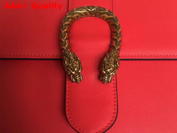 Gucci Dionysus Leather Top Handle Bag Red Leather Medium Size Replica