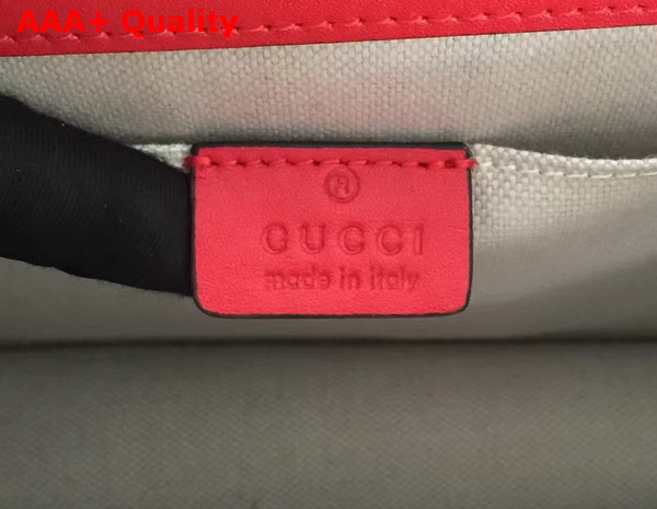 Gucci Dionysus Leather Top Handle Bag Red Leather Medium Size Replica