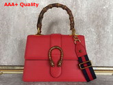 Gucci Dionysus Leather Top Handle Bag Red Leather Medium Size Replica