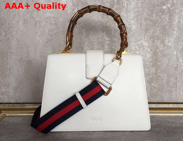 Gucci Dionysus Leather Top Handle Bag White Blue Red Leather Medium Size Replica