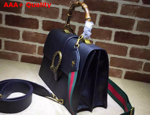 Gucci Dionysus Leather Top Handle Bag in Black Calf Leather Replica