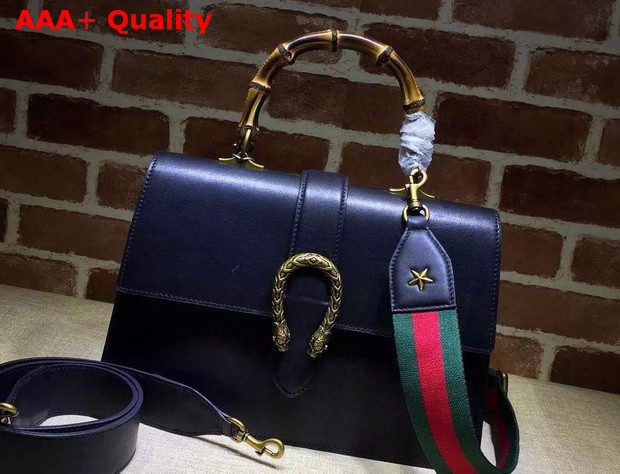 Gucci Dionysus Leather Top Handle Bag in Black Calf Leather Replica