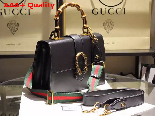 Gucci Dionysus Leather Top Handle Bag in Black Replica