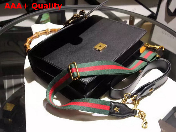 Gucci Dionysus Leather Top Handle Bag in Black Replica