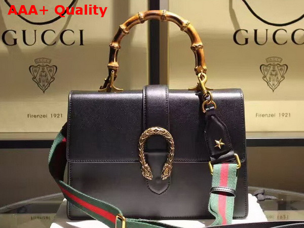 Gucci Dionysus Leather Top Handle Bag in Black Replica