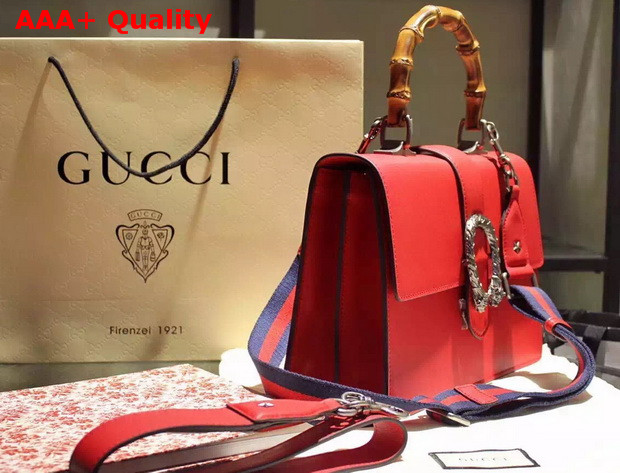 Gucci Dionysus Leather Top Handle Bag in Red Calf Leather Replica