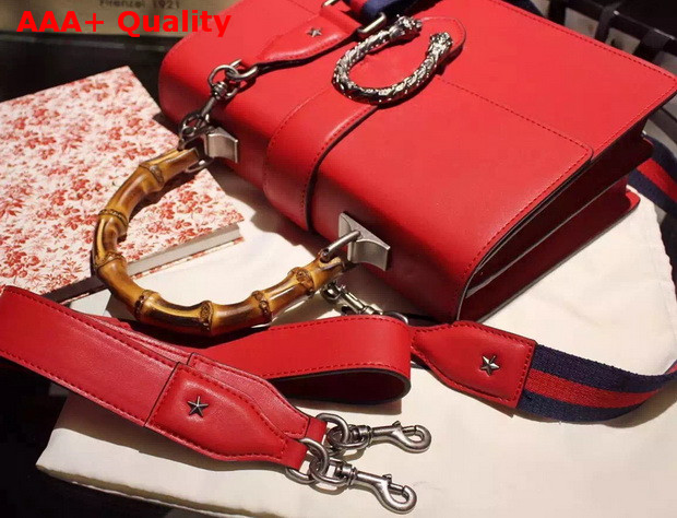 Gucci Dionysus Leather Top Handle Bag in Red Calf Leather Replica