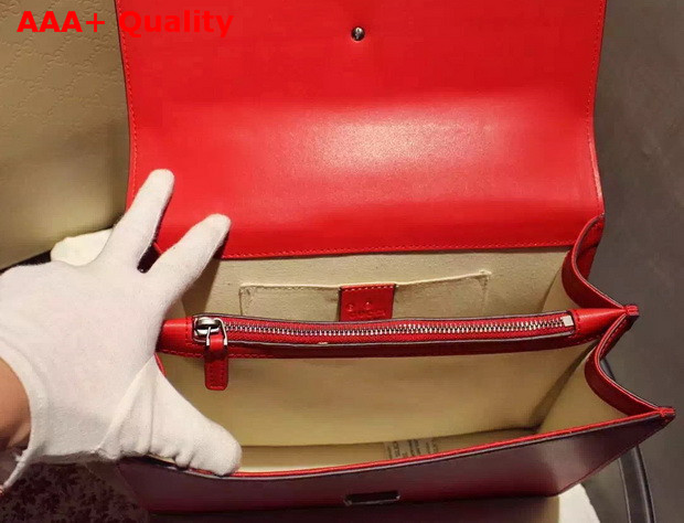 Gucci Dionysus Leather Top Handle Bag in Red Calf Leather Replica