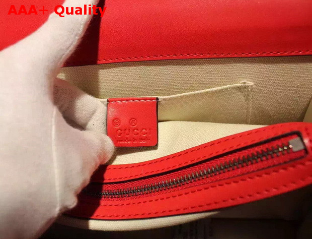 Gucci Dionysus Leather Top Handle Bag in Red Calf Leather Replica