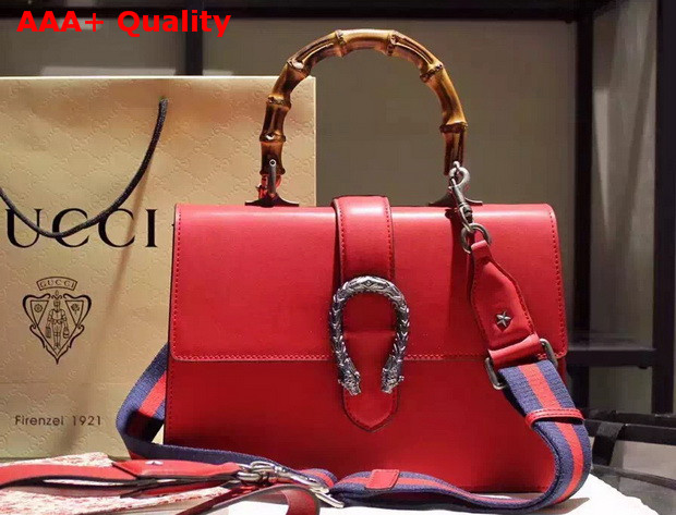 Gucci Dionysus Leather Top Handle Bag in Red Calf Leather Replica