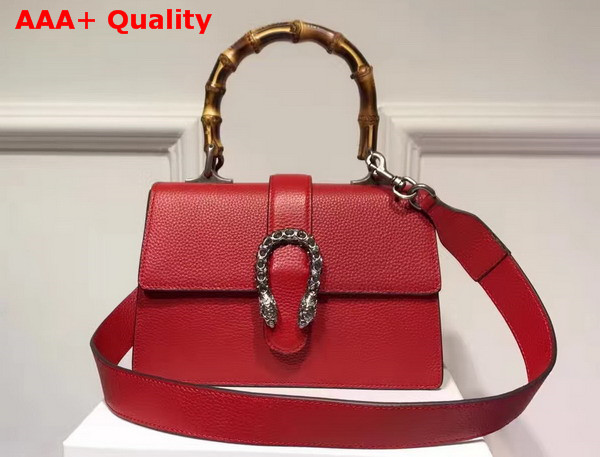 Gucci Dionysus Leather Top Handle Bag in Red with Tiger Head Closure Replica