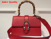 Gucci Dionysus Leather Top Handle Bag in Red with Tiger Head Closure Replica