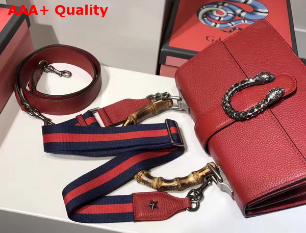 Gucci Dionysus Leather Top Handle Bag in Red with Tiger Head Closure Replica