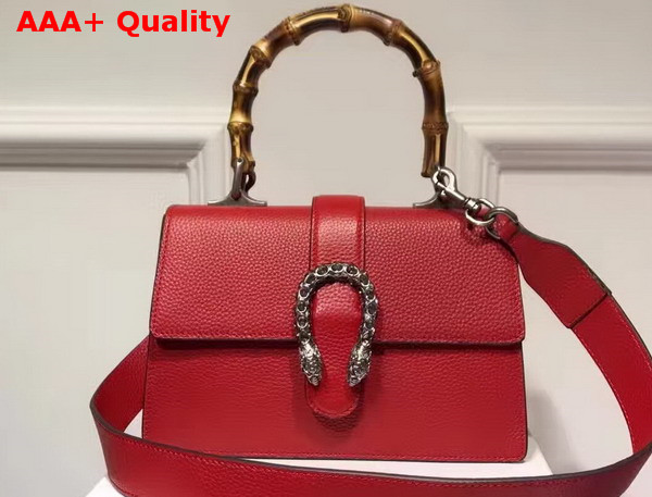 Gucci Dionysus Leather Top Handle Bag in Red with Tiger Head Closure Replica