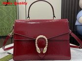 Gucci Dionysus Medium Top Handle Bag in Gucci Rosso Ancora Patent Leather 795007 Replica