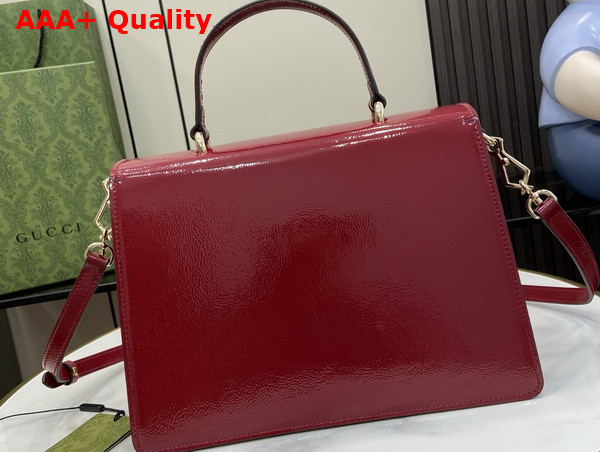 Gucci Dionysus Medium Top Handle Bag in Gucci Rosso Ancora Patent Leather 795007 Replica