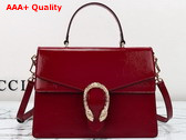 Gucci Dionysus Medium Top Handle Bag in Rosso Ancora Patent Leather 795007 Replica